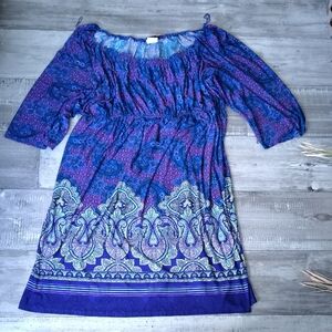 Tiana B. Blue and Purple Paisley Dress